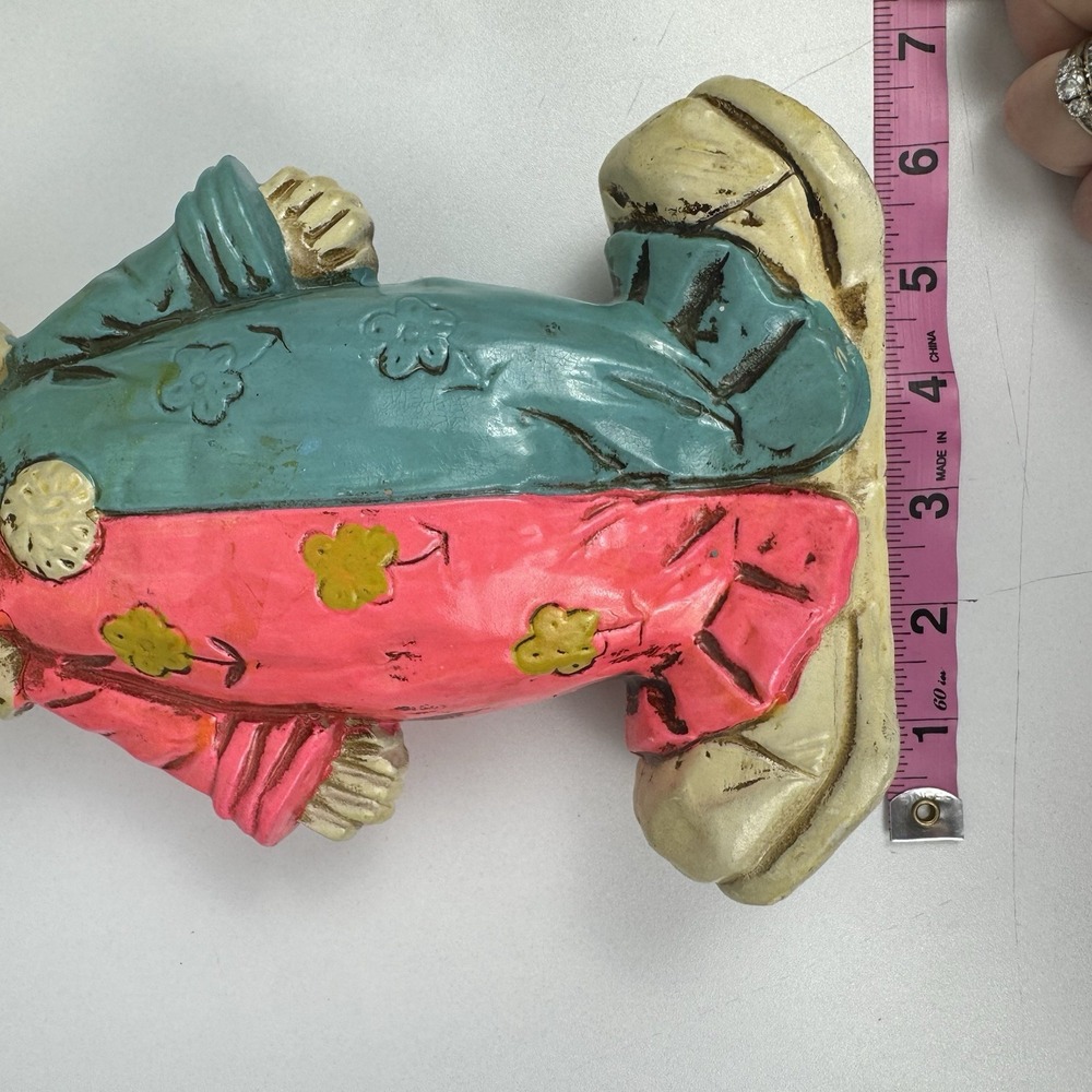 Vtg Double-Faced Clown Bank 60s Chalkware‎ Happy Sad Circus Decor - Picture 13 of 13